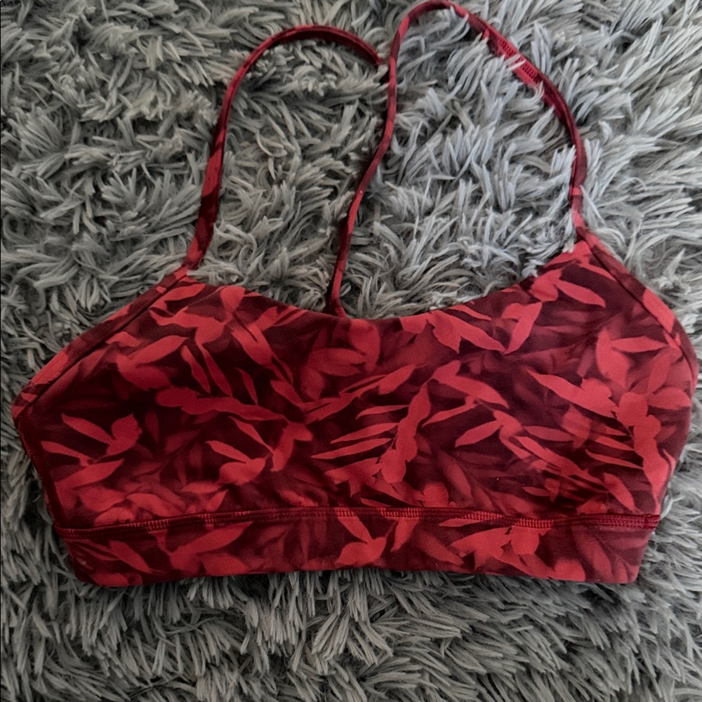 Lululemon Women's Red Patterned Sports Bra